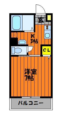 STELLA BASE(1K/2階)の間取り写真