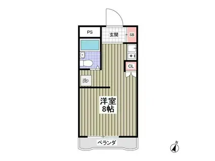 サルーテ熊谷(ワンルーム/3階)の間取り写真