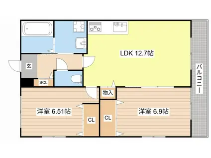 PREMIER RESIDENCEMITSUYA I(2LDK/2階)の間取り写真