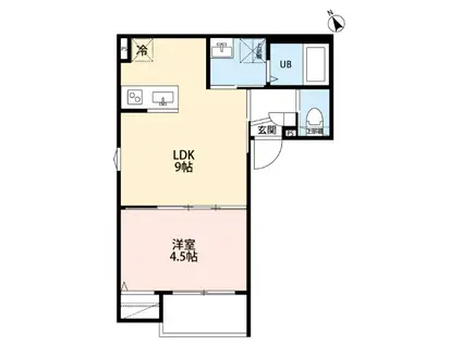 ラネージュ海老名(1LDK/2階)の間取り写真