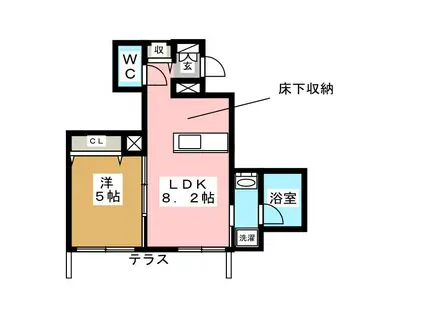 セレッソ(1LDK/1階)の間取り写真