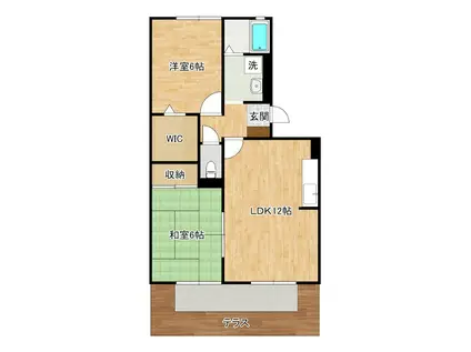 ルミエール赤坂(2LDK/1階)の間取り写真