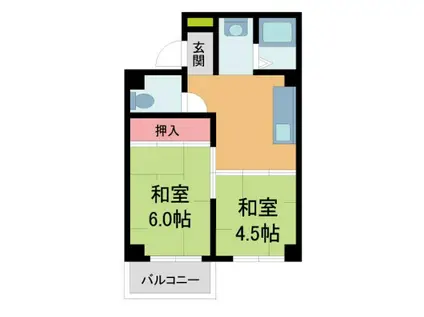 レジデンス老松(2DK/3階)の間取り写真