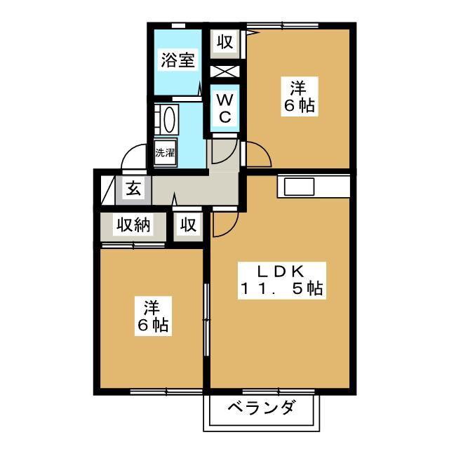ARCADIA MAKI A(2LDK/2階)の間取り写真