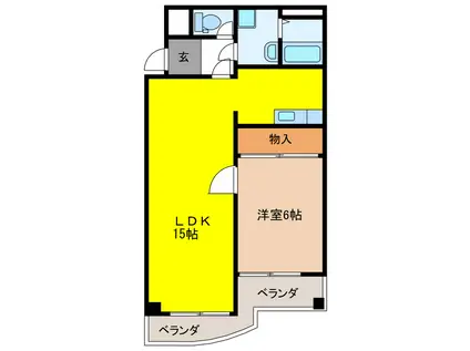 ESPRIT(1LDK/2階)の間取り写真