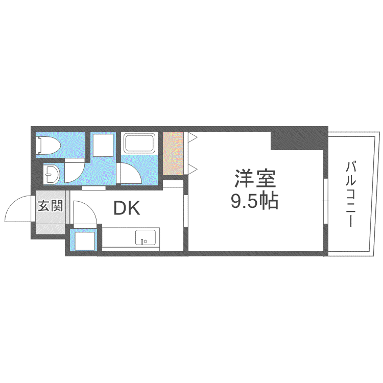 レフィーナ円山(1K/9階)の間取り写真
