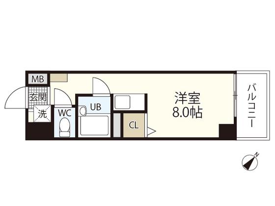 田中興産本社ビル(ワンルーム/5階)の間取り写真
