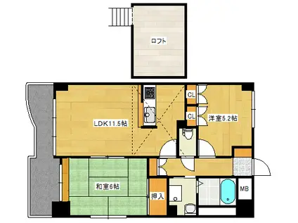 エールアヴェニュ(2LDK/9階)の間取り写真