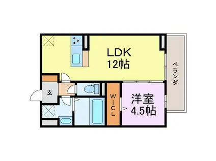サンセール(1LDK/3階)の間取り写真