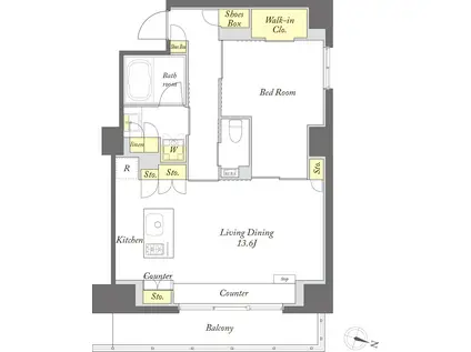 プライムメゾン森下ウエスト(1LDK/3階)の間取り写真