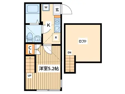 モウハウス淵野辺(1K/2階)の間取り写真