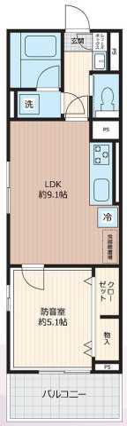 LIBERTE井草(1LDK/4階)の間取り写真