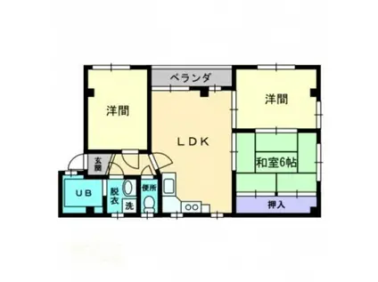 メゾンOGO B棟(3LDK/2階)の間取り写真