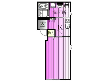 GLICION竹ノ塚(1K/2階)の間取り写真