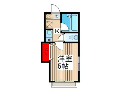 ウリースン(1K/2階)の間取り写真