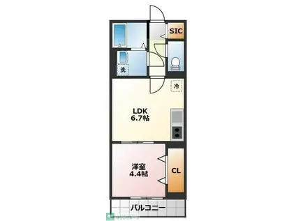 YOUTH VILLAGE北矢名(1DK/1階)の間取り写真