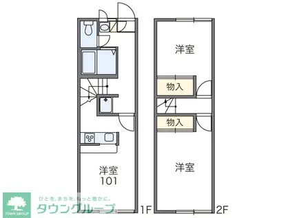 レオパレスソレイユ(2DK/1階)の間取り写真