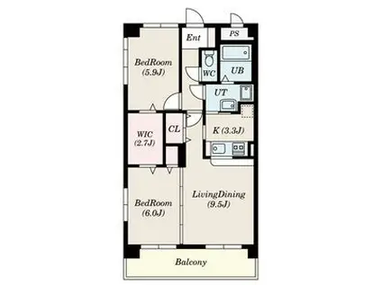トゥルクパレス(2LDK/3階)の間取り写真
