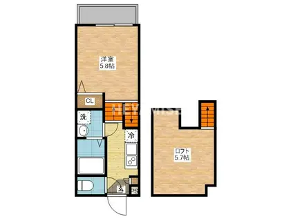 STEP(1SK/1階)の間取り写真