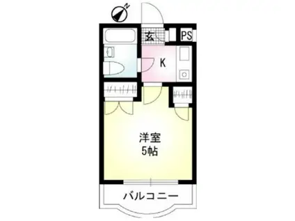 ロンベルク17(1K/2階)の間取り写真