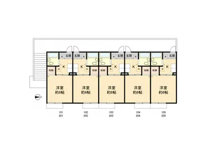 シティハイムプリムヴェール(1K/1階)の間取り写真