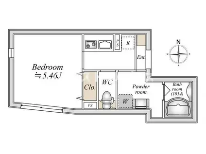 LIVEFLAT巣鴨(1K/3階)の間取り写真