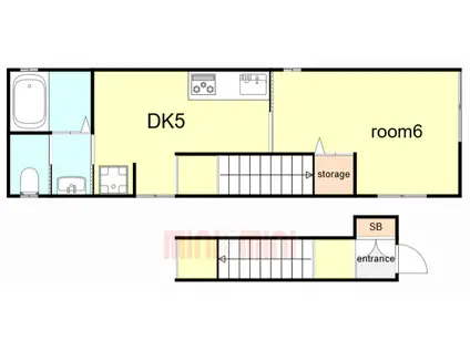 アイハイツ(1DK/2階)の間取り写真