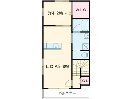 ヒッポ祇園III(1LDK/2階)の間取り写真
