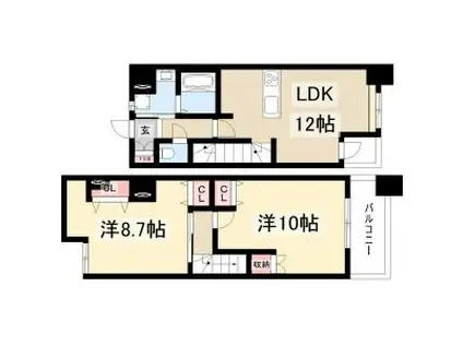 CASA PINO(2LDK/4階)の間取り写真