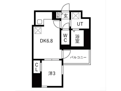 ザ・レジデンスパーク栄(1DK/5階)の間取り写真