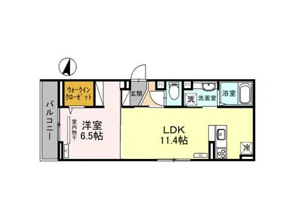 アヴァンス八潮A(1LDK/2階)の間取り写真