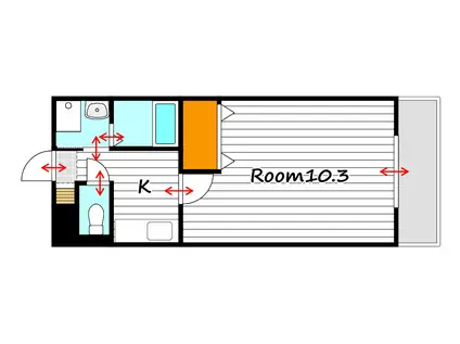 LIVABLE奥田本町(1K/5階)の間取り写真