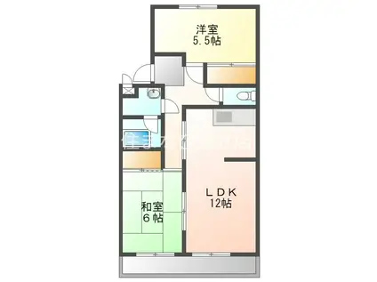 エクセル築地(2LDK/4階)の間取り写真