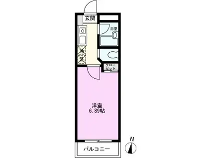 コンフェスト晋栄III(1K/2階)の間取り写真