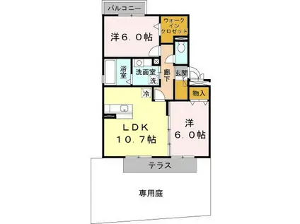 コーダ・コリーナ II(2LDK/3階)の間取り写真