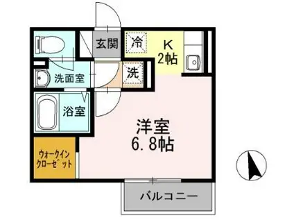 アヴニール(1K/1階)の間取り写真