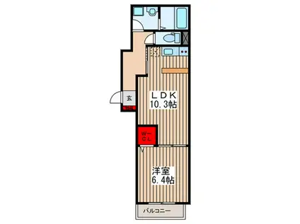 クレア宮原(1LDK/2階)の間取り写真