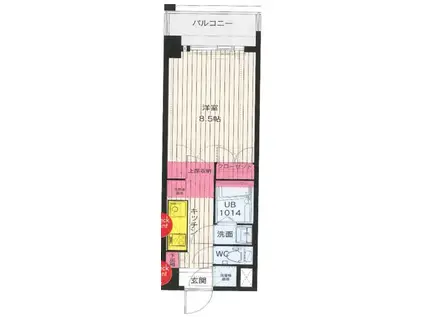 88マリナゲートサンズ(1K/2階)の間取り写真