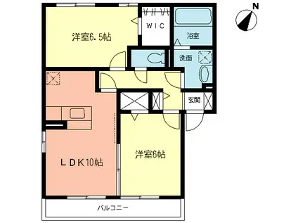 アトレー・デューオ(2LDK/2階)の間取り写真