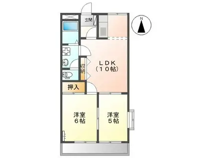 ルミエール(2LDK/2階)の間取り写真