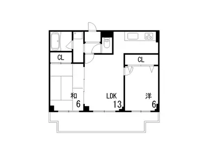 ブリックブロック(2LDK/2階)の間取り写真