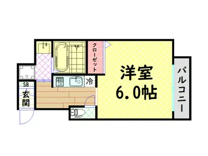 エスリード阿波座サウスプレイス(1K/4階)の間取り写真