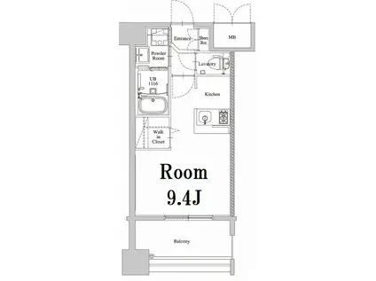 エンクレスト姪浜(1K/13階)の間取り写真