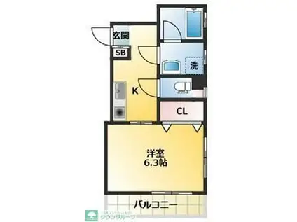 LUZ ルース(1K/3階)の間取り写真