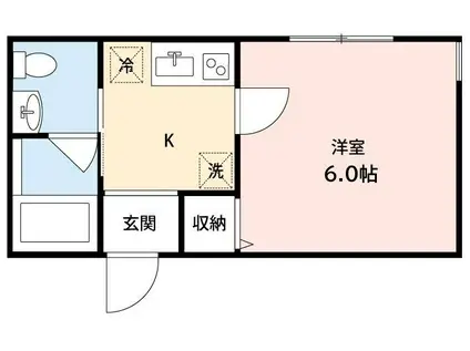 プライムコート浜野(1K/2階)の間取り写真