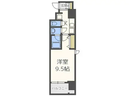 コンフォリア心斎橋イースト(1K/10階)の間取り写真