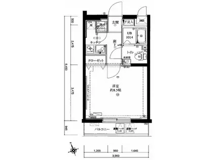 シンシティーアゼスト上板橋(1K/4階)の間取り写真