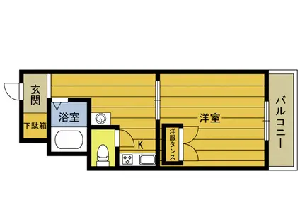 光栄ビル(1K/2階)の間取り写真