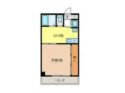 ラフォーレ岐阜(1DK/2階)の間取り写真