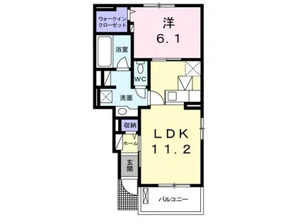 メゾン・ド・シャルムII(1LDK/1階)の間取り写真